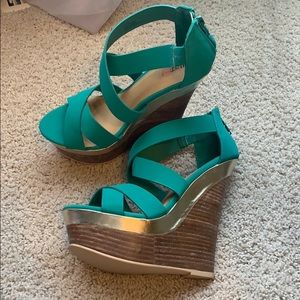 Platform wedge heels